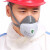 唐丰1201 防尘口罩半面罩 工业粉尘防毒带活性炭过滤棉 木工电焊工专业 标配 灰色口罩
