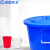 蓝鲸环卫 圆形加厚塑料水桶【白色无盖50L】LJHW-9125