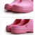 2021年防滑厨师鞋透气包头防水休闲轻便耐磨耐油橡胶底劳保工作鞋 粉红色 39