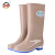 上海牌 302 高筒雨靴女士款 防滑耐磨防水时尚舒适PVC户外雨鞋可拆卸棉套 卡其色 40码