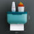 定制适用于卫生间纸巾盒厕所卫生纸置物架壁挂式抽纸盒免打孔创意 516D蓝色+墨绿大号