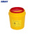海斯迪克 HK-7010 圆型黄色利器盒 卫生所锐器盒 黄色小型废物桶医院诊所科室 圆形利器盒2L（10个）