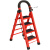 室内用的梯子可折叠靠墙楼梯稳耐阁楼专用轻铝合金结实人字梯 红色加厚四步 送工具架和备用套