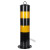 警示柱加厚钢管防护栏杆分道路地桩固定桩隔离柱路障铁立柱防撞柱 50cm黑黄固定