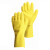 安思尔 Ansell 13-512橡胶手套 植绒防滑耐刮擦 洗碗洗衣厨房家务清洁 黄色 M码