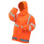 环卫工人雨衣套装反光条分体交通防风执勤保安警示男荧光绿橙色 橙色普通款 (编号4 XXL
