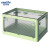 金诗洛 K5263 五开门折叠收纳箱子 多功能透明储物整理箱盒 绿色大号51.5*36*30cm