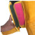 NEWBIES纯牛皮电焊护脚 护腿 焊工脚套耐磨隔热防火花飞溅护脚盖脚罩 黄色短款22厘米系带