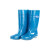 沸耐笙 FNS-04863 塑胶高筒圆头平跟防水雨鞋 网纱纯色通用PVC雨靴 蓝色 37 双