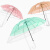 加大加厚透明雨伞男女网红小清新长柄自动学生直杆伞广告定制 加大C手柄-绿透