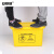 安赛瑞 医疗废物周转箱 实验室诊所卫生院用废物收纳箱转运箱黄色垃圾桶整理箱 60L 460×330×320mm 600198