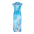 古色（SUSSI）24春商场同款蓝色印花新中式改良旗袍包袖连衣裙女 蓝色 170/L