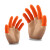 慎固 一次性乳胶手指套防滑劳保工业手套耐磨加厚印刷银行护指橡胶指套 橙色S/小号100只 