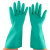 齐力安丁腈橡胶耐酸碱防化耐磨手套 32*直筒*绿色*10（XL）加大