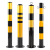 防撞柱加厚型钢管警示柱固定隔离铁立柱道口反光路桩可定制 镀锌预埋-1米高*1.5mm