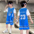 奥特曼儿童篮球服套装男女孩幼儿园小学生23号短袖表演比赛球衣两件套 深蓝色 130码  (建议120cm 8-9岁左右)cm