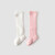 威尔贝鲁WELLBER婴儿袜子纯棉春秋儿童新生儿宝宝地板袜薄款长筒袜男女童 粉白组合 8-10cm