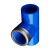 联塑（LESSO）内丝三通(带不锈钢箍)PVC-U给水配件蓝色 dn20XRC1/2＂
