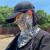 夏季防晒面罩户外骑车护颈薄款围脖透气韩版围巾面纱电焊工防护头套 腰果（黑）+小字母（黑）