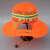 LISM环卫工人帽清洁工遮阳防晒帽加大加宽帽檐物业保洁夏季系绳网眼帽 荧光绿 可调节