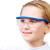 护目镜儿童幼儿园学生防风沙尘实验眼镜防冲击飞溅防弹弓水弹眼镜 蓝架白镜（绑带款）（3-6岁）