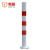 鸣固 75cm红白道口柱钢管警示柱隔离桩路桩铁立柱防撞柱反光固定桩 红白款