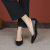 末红小猫跟单鞋职业上班穿搭配西装的高跟鞋女新款矮跟3公分小跟单鞋 黑色5公分 37