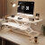 蔓斯菲尔（msfe）站立式桌子可升降工作台电脑桌家用台式增高笔记本桌面 双层气动升降暖白+白架80CM
