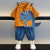 迪士尼（Disney）男童夏装衬衫春秋套装2024新款洋气宝宝短袖衣服男孩儿童夏季童装 黄色衬衫 120cm(120cm)
