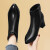 浅美静短靴女2023冬季新款女鞋粗跟马丁靴加绒皮靴高跟鞋靴子女冬鞋 黑色跟高6厘米 34