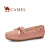 骆驼（CAMEL） 女士 甜美舒适蝴蝶结圆头豆豆鞋 A83507605 粉色 35