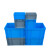 加厚物流箱 平盖塑料周转箱收纳储物箱快递运输中转车间五金螺丝 外径L800*W600*H280mm含平盖 蓝色