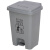 冰禹 BYlf-1017  脚踏式塑料灰色垃圾桶 办公室生活废物垃圾桶带盖户外 灰色30L脚踏款