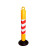 橡胶不倒翁警示柱反光塑料道路隔离柱路桩隔离交通防撞 橡胶底座顶部带环高80CM黄体红