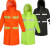 鸣固连体风衣式雨衣大衣 连体连帽安全反光可定制 橘红色 XL