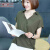 横行道韩版女装2024女衬衫蝙蝠袖宽松短袖夏装半袖v领衬衣拼接上衣 焦糖色 XL