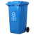 景远康  垃圾桶大号户外环卫加厚物业小区室外环保分类塑料带盖翻盖 绿色 100L加厚带轮带盖
