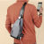 袋鼠（KANGAROO）胸包牛津布单肩斜挎包2024新款韩版充电小背包男士休闲挂包潮 灰色普通版