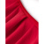 百丽驼美士轻奢-品质名媛法式抽褶收腰包臀肩蝴蝶结设计款长袖连衣裙 红色 S