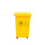 黄色垃圾桶带轮有盖用利器废物收纳箱户外环卫塑料垃圾桶箱 30L加厚桶万向轮款(医疗)