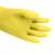 贸正 乳胶防护劳保手套 3付/包 防水防滑耐磨橡胶皮 黄色L码