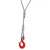 启宙 钢丝绳吊钩套装 起重钢丝绳带吊钩压制钢丝绳 一套价 单钩2T-3米 