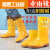 黄色雨靴卫生中筒防滑白色水靴厂高筒雨鞋胶靴养殖场男女 3516短筒白色加棉套偏小一码 36