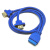 USB3.0前置面板线挡板线19针/20Pin转双口/单口USB转接线DIY机箱 双口-蓝线间距22MM-0.3米