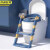 京洲实邦 坐便疏通器梯儿童可折叠坐便器坐便疏通器架 蓝色PVC垫可六档调节JZSB-3699