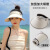 增持女士夏季新款遮阳帽户外空顶帽沙滩太阳帽 米白