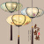 永智新中式吊灯中国风创意手绘画布艺灯笼餐厅酒店会所仿古典艺术灯具 直径40cm鸟语花香