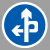 谋福（CNMF）交通标志指示牌 停车场标识牌可定制【立交直行和左转弯行驶-贴反光膜雕刻（加铝槽和抱箍）】