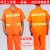 环卫工人衣服工作服长袖套装春秋公路养护园林服装反光条短袖夏 橘色短袖涤棉（套装） 18596A