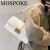 MOSPOKE精致复古小众设计包包女包新款流行石头纹斜挎包单肩包小方包 米白色